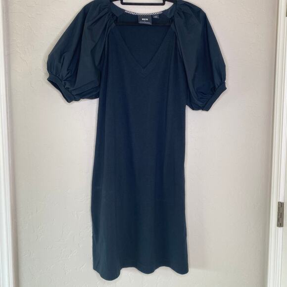 Maeve by Anthropologie Black Annika Knit Puff Sleeve Dress Large - Picture 11 of 11